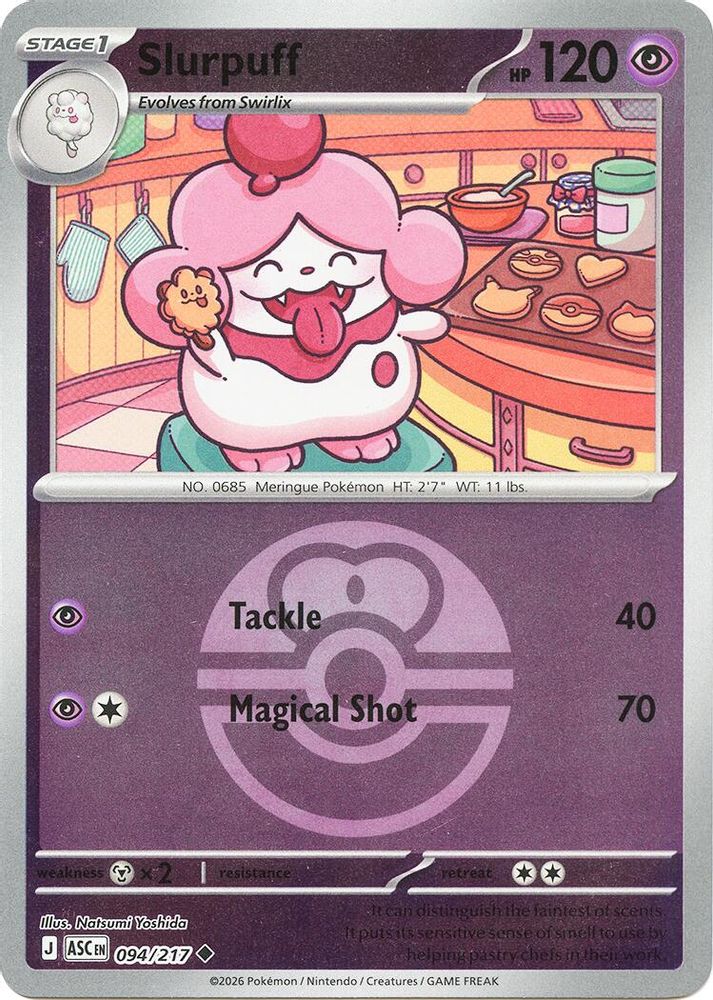 Slurpuff (Love Ball) 094/217  - Reverse Holofoil ME Ascended Heroes - Uncommon