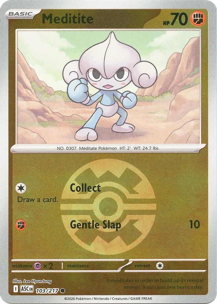 Meditite (Quick Ball) 103  - Reverse Holofoil ME Ascended Heroes - Common