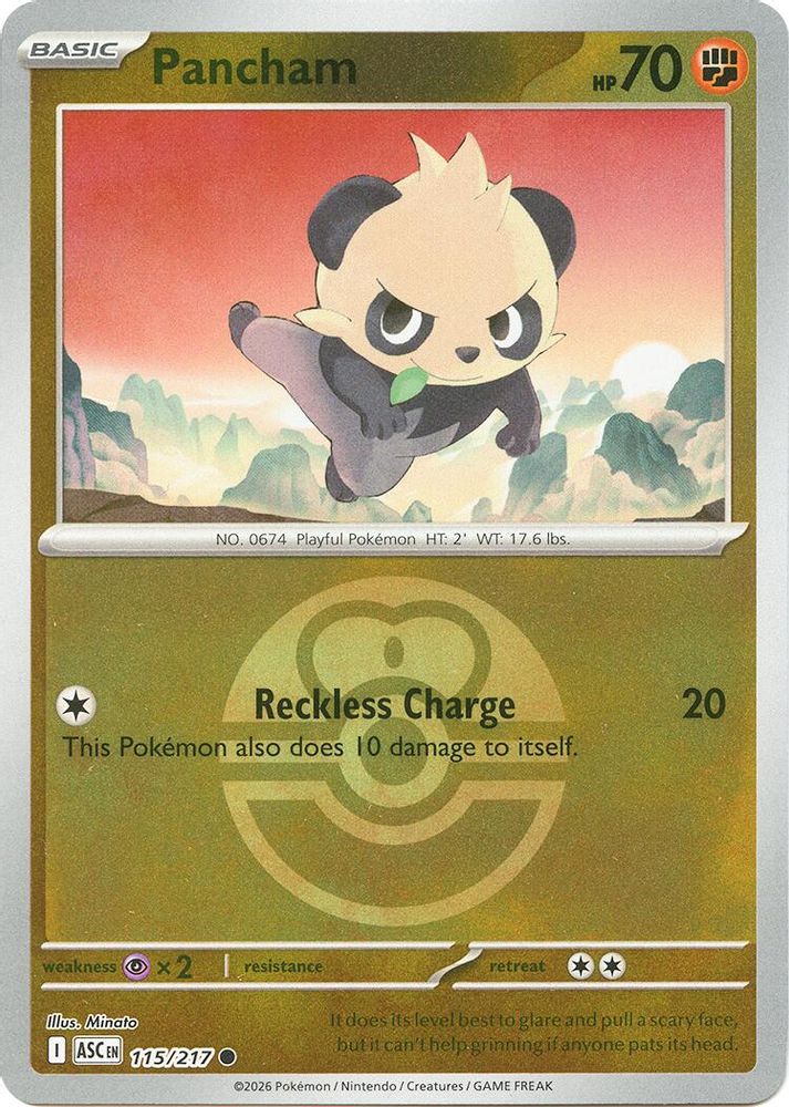 Pancham (Love Ball) 115  - Reverse Holofoil ME Ascended Heroes - Common
