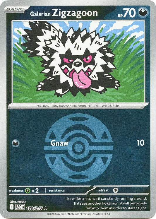 Galarian Zigzagoon (Dusk Ball) 130  - Reverse Holofoil ME Ascended Heroes - Common
