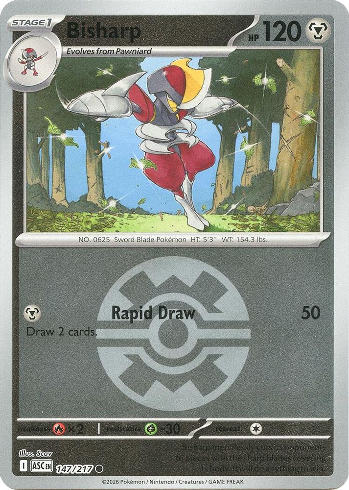 Bisharp (Quick Ball) 147  - Reverse Holofoil ME Ascended Heroes - Common