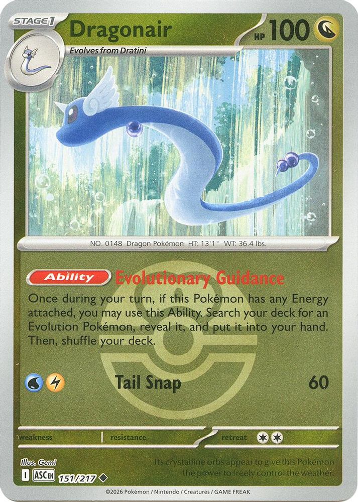 Dragonair (Love Ball) 151  - Reverse Holofoil ME Ascended Heroes - Uncommon