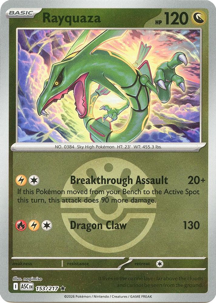 Rayquaza (Friend Ball) 153  - Reverse Holofoil ME Ascended Heroes - Rare