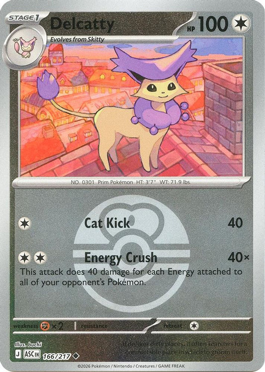 Delcatty (Love Ball) 166  - Reverse Holofoil ME Ascended Heroes - Uncommon