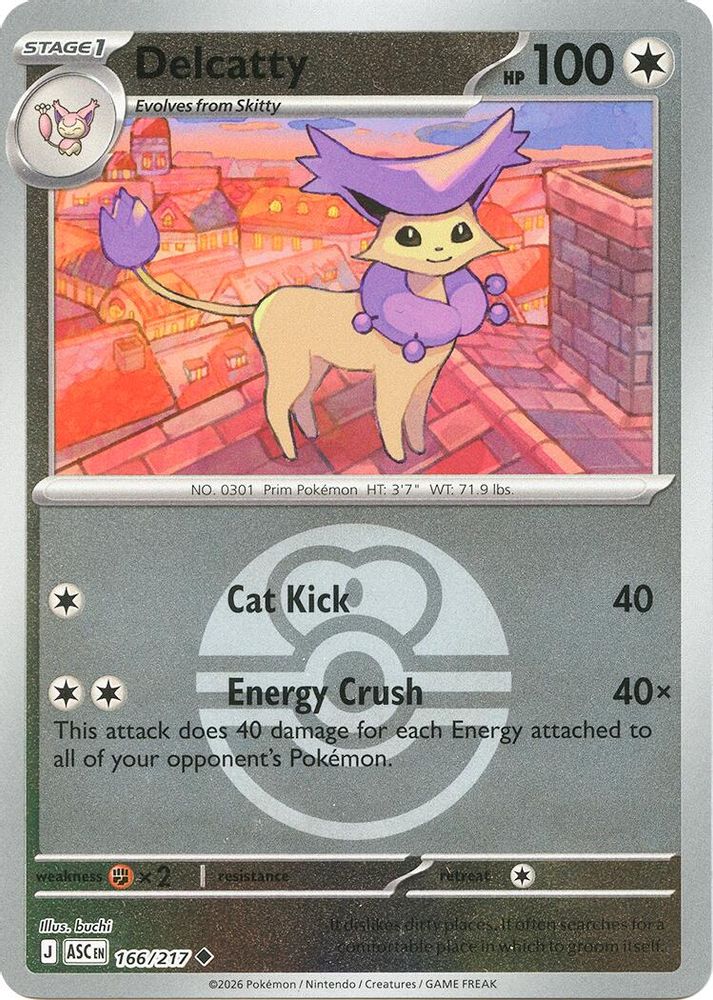 Delcatty (Love Ball) 166  - Reverse Holofoil ME Ascended Heroes - Uncommon