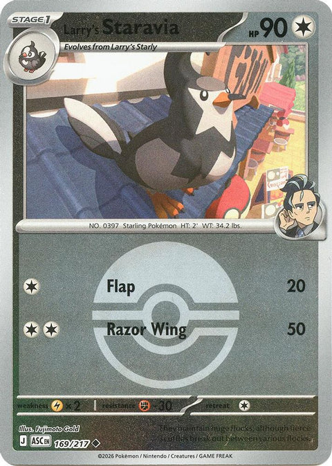 Larry's Staravia (Poke Ball) 169  - Reverse Holofoil ME Ascended Heroes - Uncommon