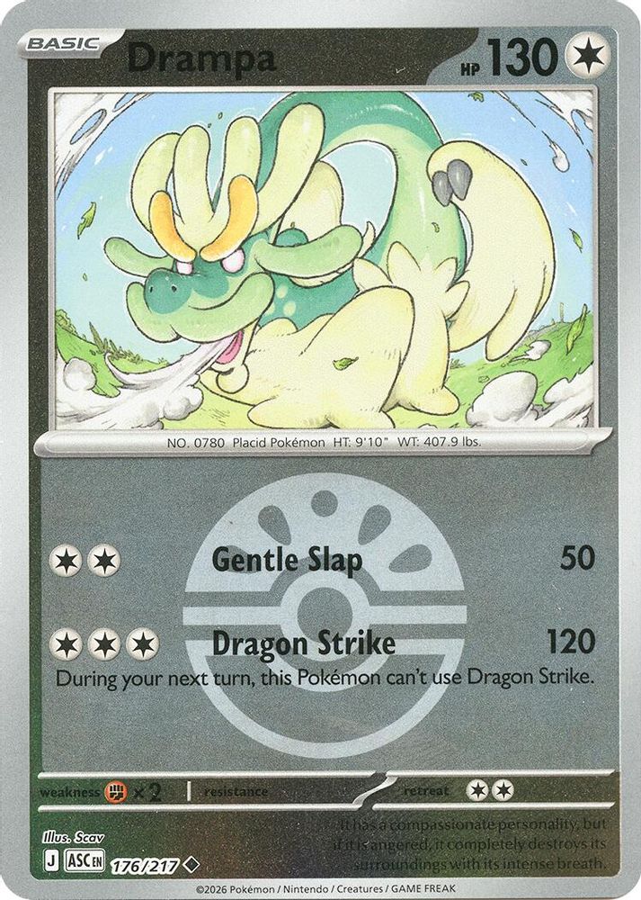 Drampa (Friend Ball) 176  - Reverse Holofoil ME Ascended Heroes - Uncommon