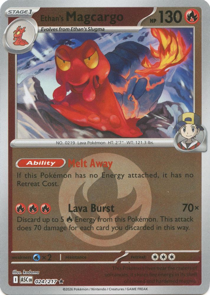 Ethan's Magcargo (Energy Symbol Pattern) 024/217  - Reverse Holofoil ME Ascended Heroes - Rare