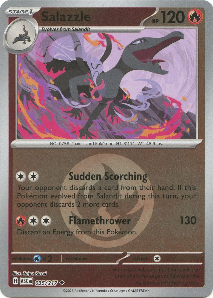Salazzle (Energy Symbol Pattern) 035/217  - Reverse Holofoil ME Ascended Heroes - Uncommon