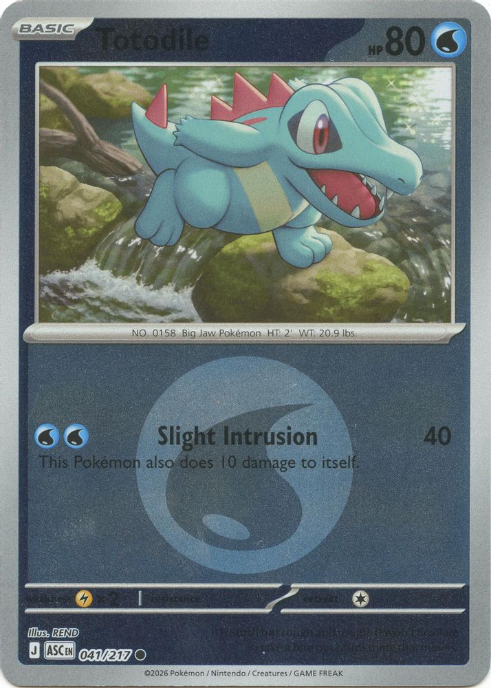 Totodile (Energy Symbol Pattern) 041  - Reverse Holofoil ME Ascended Heroes - Common