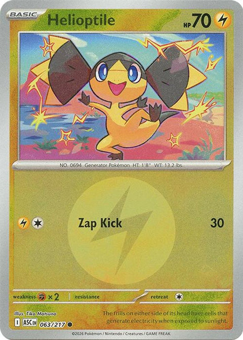 Helioptile (Energy Symbol Pattern) 063  - Reverse Holofoil ME Ascended Heroes - Common