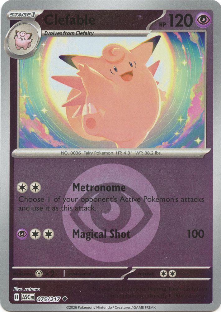 Clefable (Energy Symbol Pattern) 075  - Reverse Holofoil ME Ascended Heroes - Uncommon