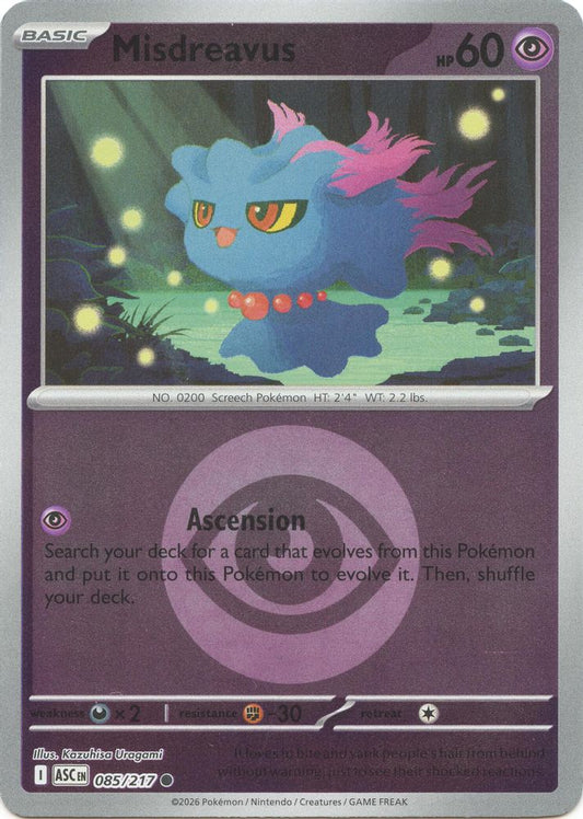 Misdreavus (Energy Symbol Pattern) 085/217  - Reverse Holofoil ME Ascended Heroes - Common