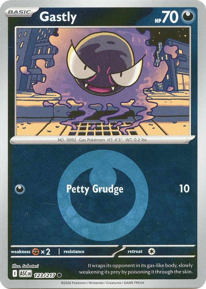 Gastly (Energy Symbol Pattern) 123  - Reverse Holofoil ME Ascended Heroes - Common