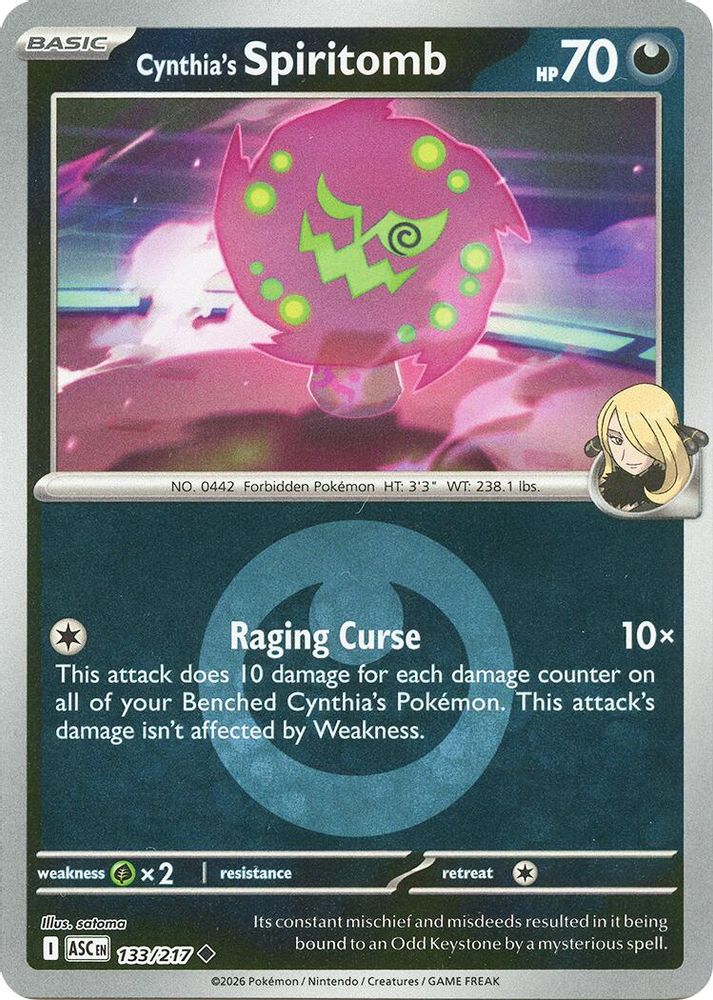Cynthia's Spiritomb (Energy Symbol Pattern) 133/217  - Reverse Holofoil ME Ascended Heroes - Uncommon