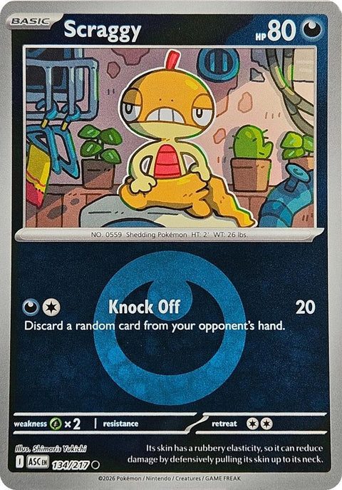 Scraggy (Energy Symbol Pattern) 134  - Reverse Holofoil ME Ascended Heroes - Common