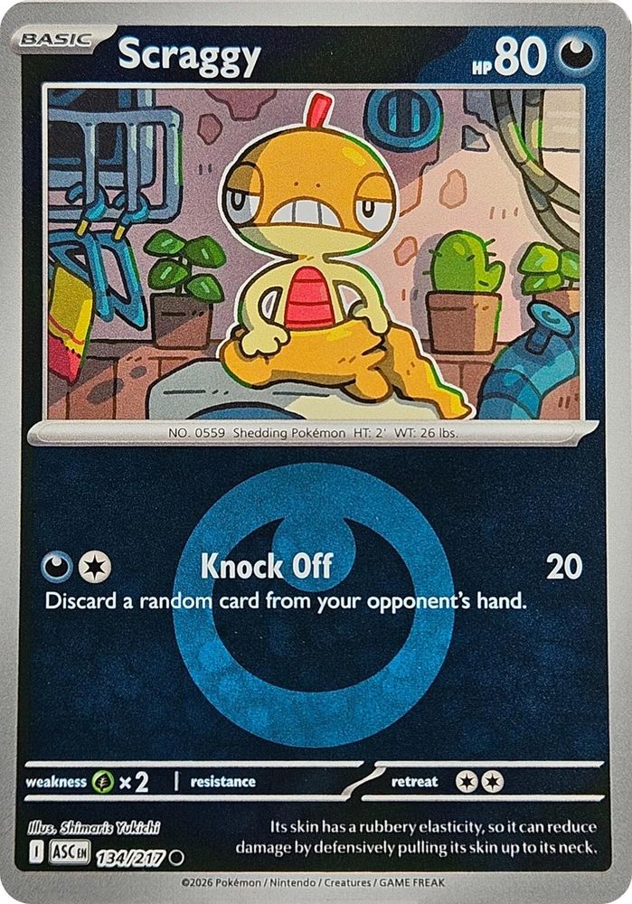 Scraggy (Energy Symbol Pattern) 134  - Reverse Holofoil ME Ascended Heroes - Common