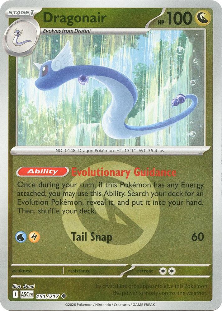 Dragonair (Energy Symbol Pattern) 151  - Reverse Holofoil ME Ascended Heroes - Uncommon