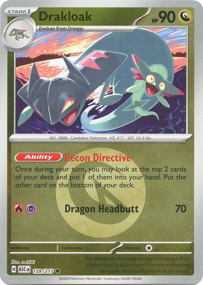 Drakloak (Energy Symbol Pattern) 159/217  - Reverse Holofoil ME Ascended Heroes - Common