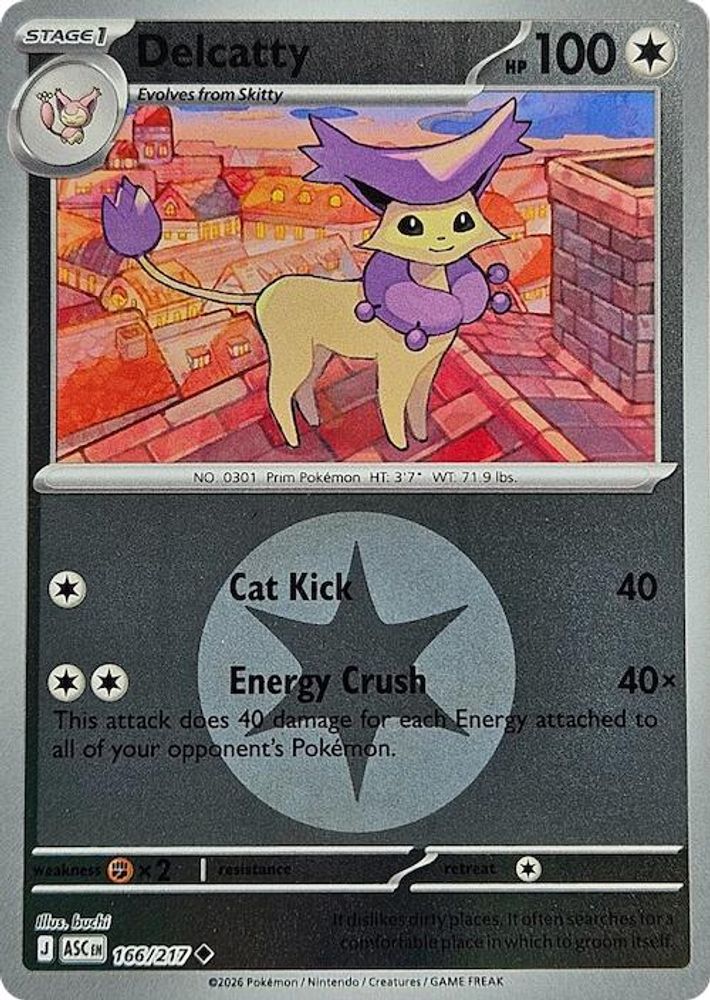 Delcatty (Energy Symbol Pattern) 166  - Reverse Holofoil ME Ascended Heroes - Uncommon