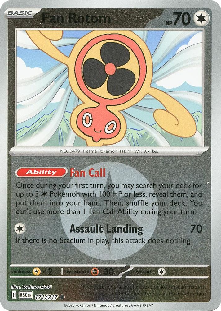Fan Rotom (Energy Symbol Pattern) 171/217  - Reverse Holofoil ME Ascended Heroes - Common