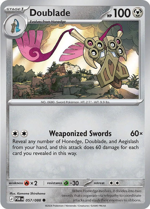 Doublade 057/088  - Reverse Holofoil ME03 Perfect Order - Common