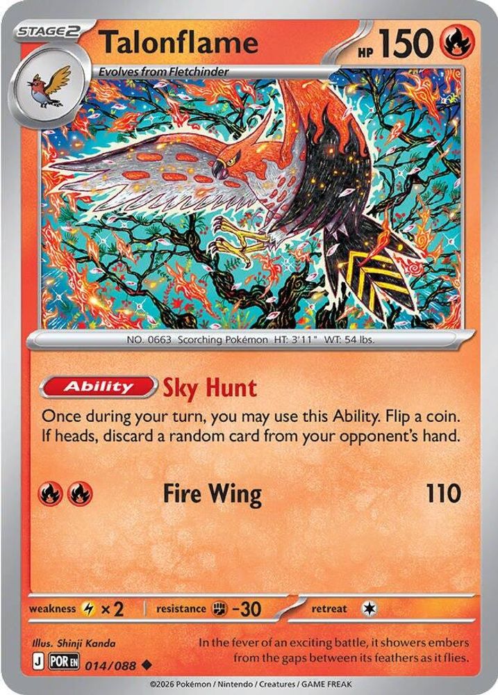 Talonflame 014/088  - Reverse Holofoil ME03 Perfect Order - Uncommon