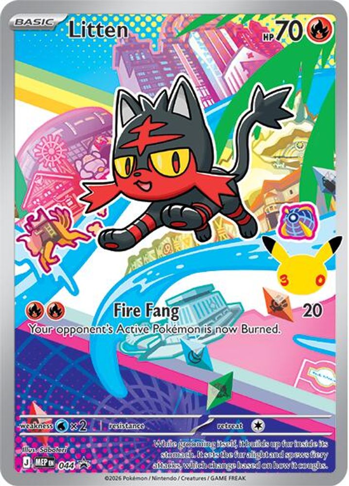 Litten 044  - Holofoil ME Mega Evolution Promo - Promo