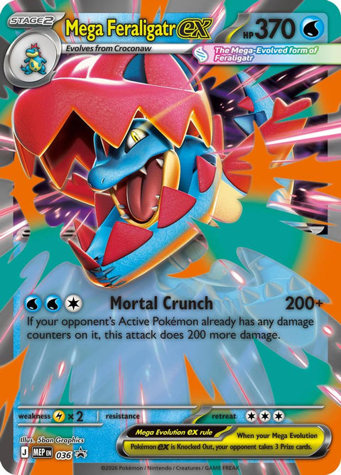 Mega Feraligatr ex 036  - Holofoil ME Mega Evolution Promo - Promo