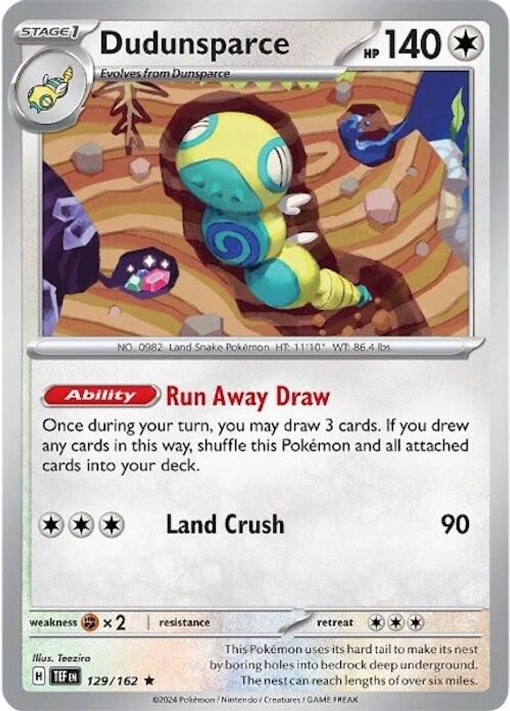 Dudunsparce (Non-Holo) 129/162  Deck Exclusives - Rare