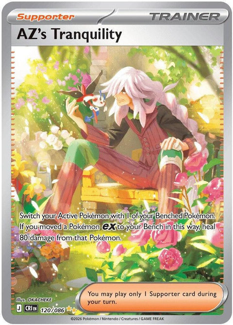 AZ's Tranquility 120/086  - Holofoil ME04 Chaos Rising - Special Illustration Rare