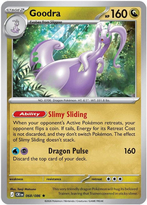 Goodra 068  - Reverse Holofoil ME04 Chaos Rising - Rare