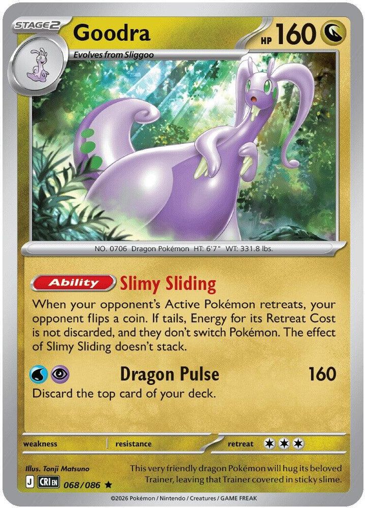 Goodra 068  - Reverse Holofoil ME04 Chaos Rising - Rare