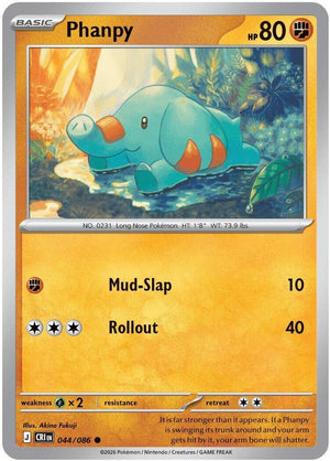 Phanpy 044  - Reverse Holofoil ME04 Chaos Rising - Common