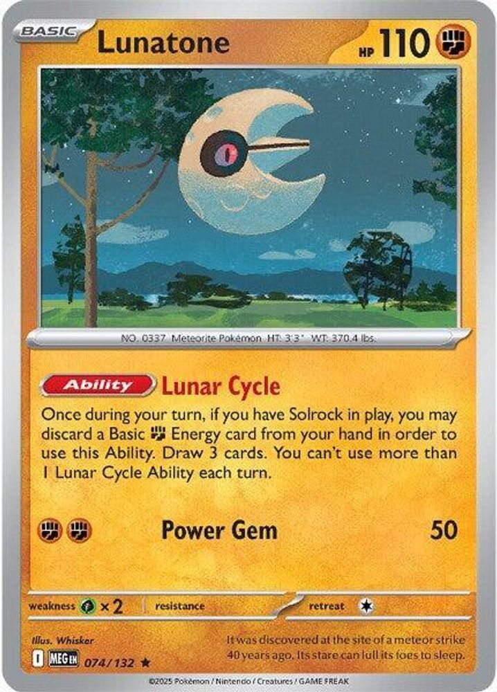 Lunatone (Non-Holo) 074/132  Deck Exclusives - Rare