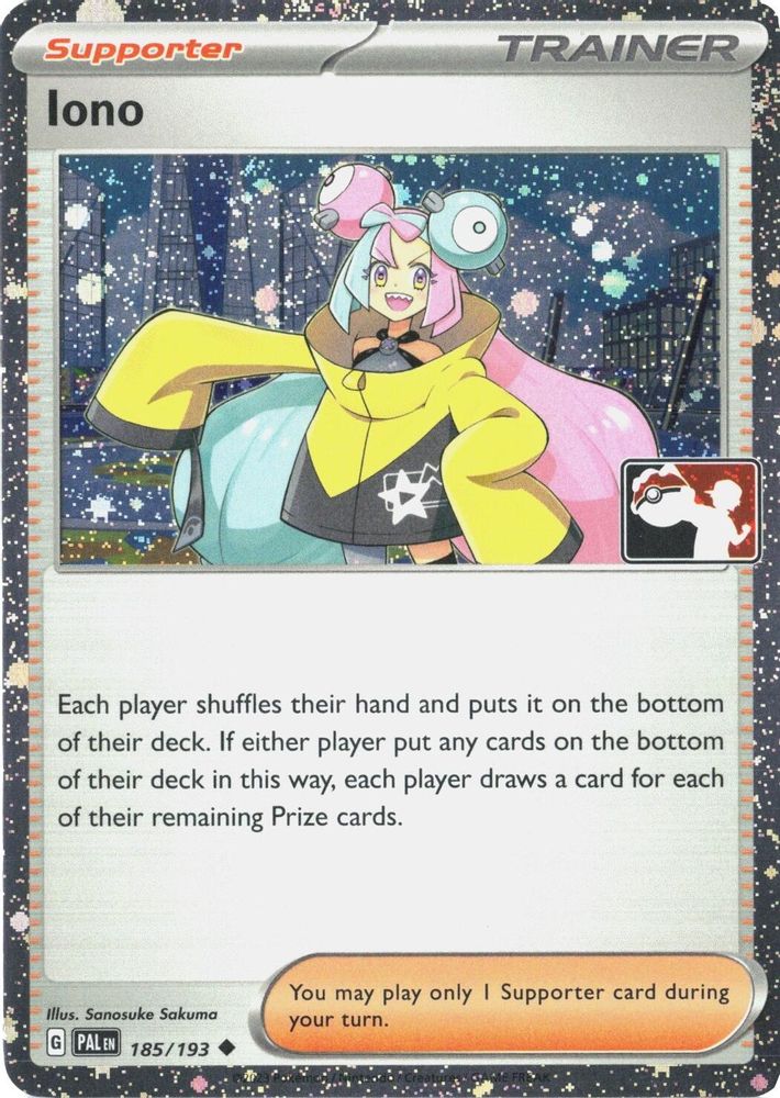 Iono (Cosmos Holo) 185/193  - Holofoil Prize Pack Series Cards - Uncommon