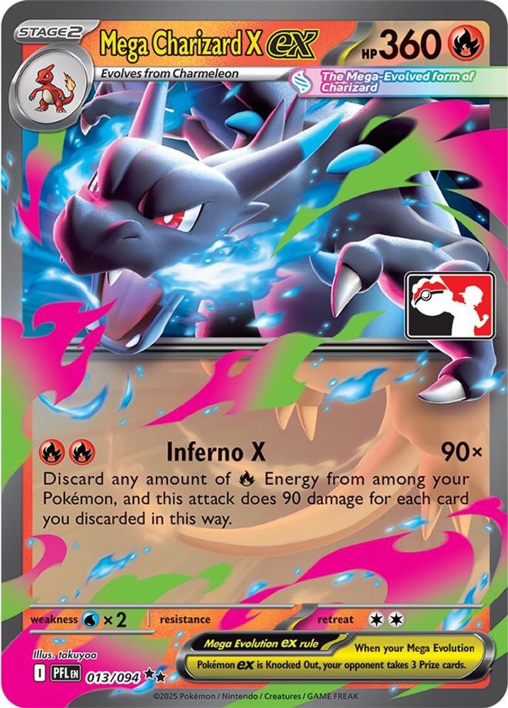 Mega Charizard X ex 013/094  - Holofoil Prize Pack Series Cards - Double Rare