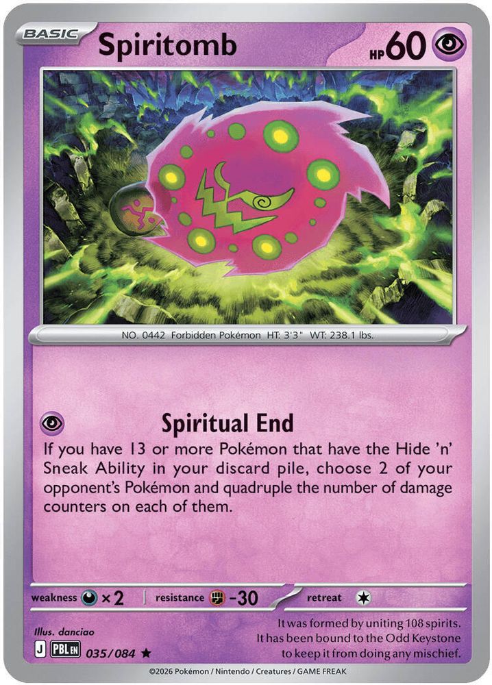 Spiritomb 035  - Holofoil ME05 Pitch Black - Rare