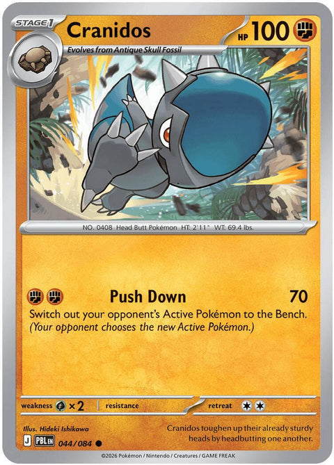 Cranidos 044  - Reverse Holofoil ME05 Pitch Black - Common