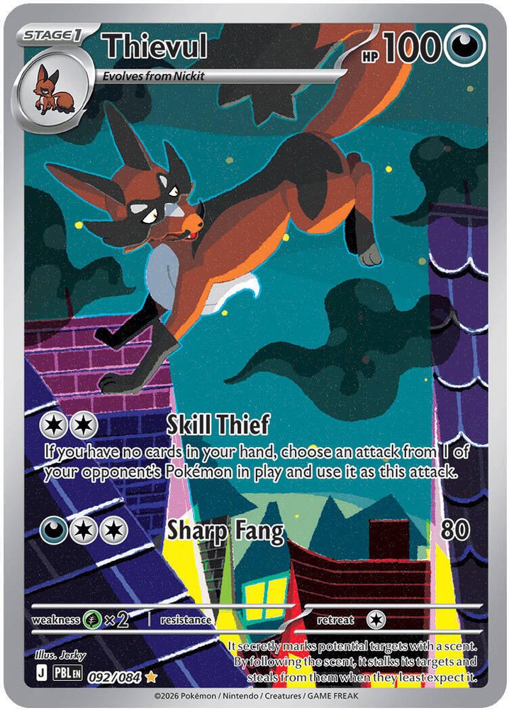 Thievul 092/084  - Holofoil ME05 Pitch Black - Illustration Rare