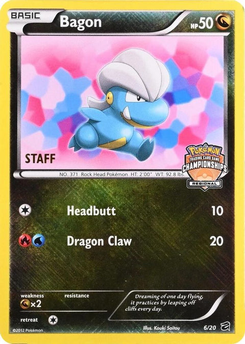 Bagon (Regional Championships) [Staff] 006/20  - Holofoil League & Championship Cards - Promo