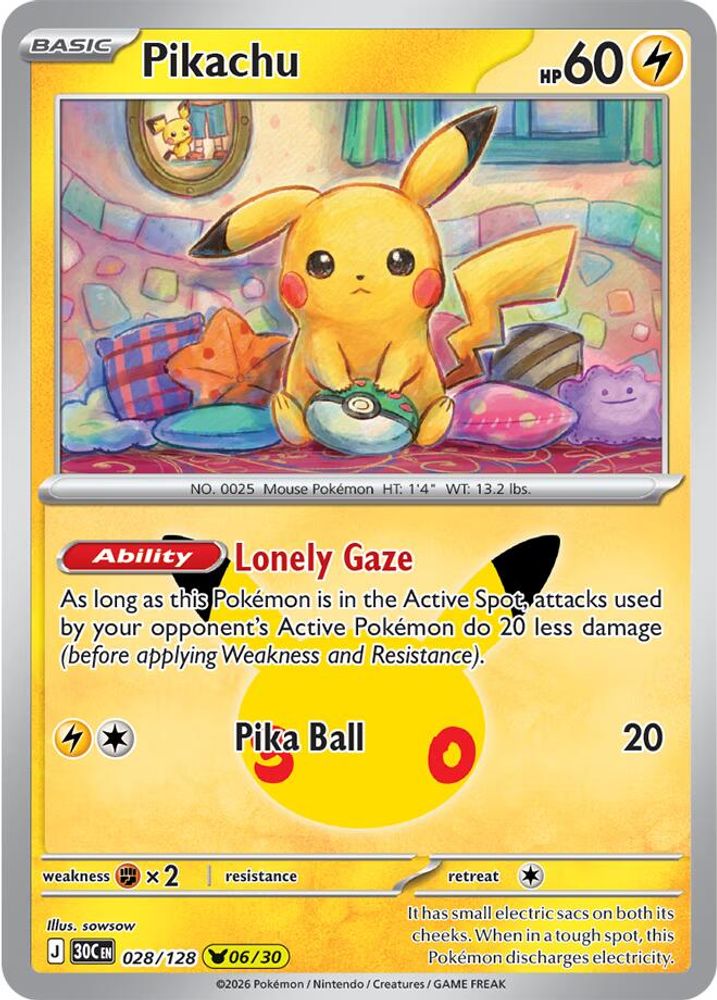 Pikachu 028/128  - Holofoil ME 30th Celebration - None