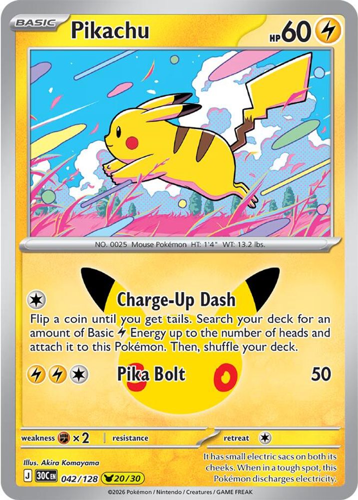 Pikachu 042/128  - Holofoil ME 30th Celebration - None
