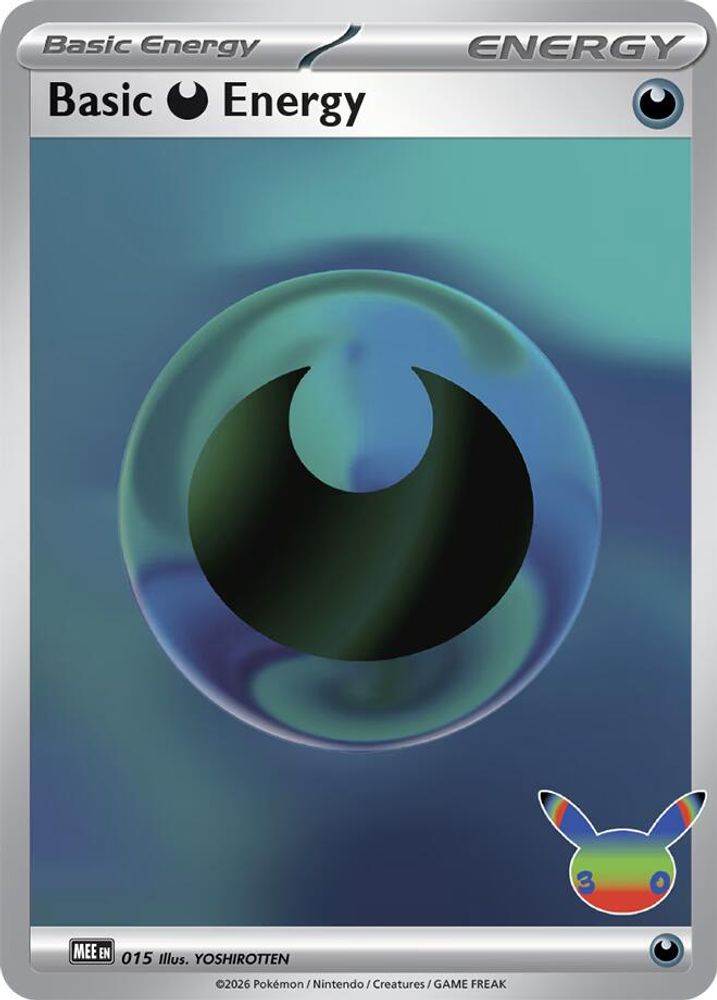 Basic Darkness Energy (30th Celebration) 015  - Holofoil MEE Mega Evolution Energies - Futuristic Rare