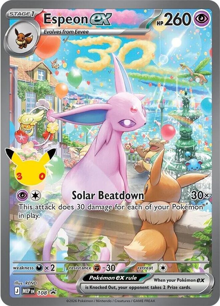 Espeon ex (30th Celebration) 108  - Holofoil ME Mega Evolution Promo - Promo