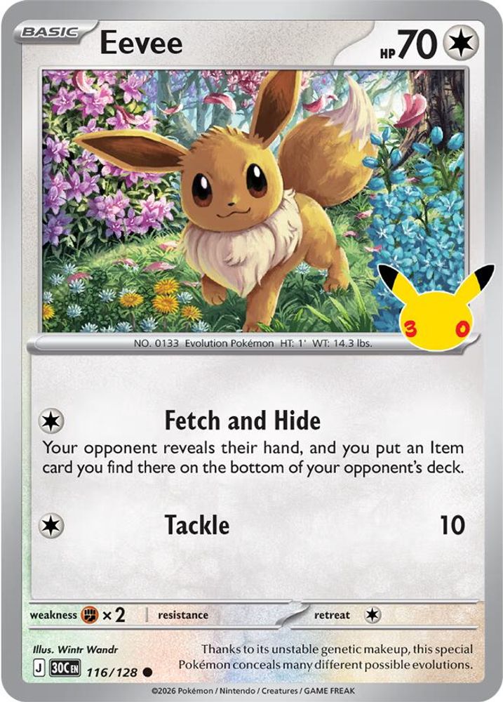 Eevee 116/128  - Holofoil ME 30th Celebration - Common