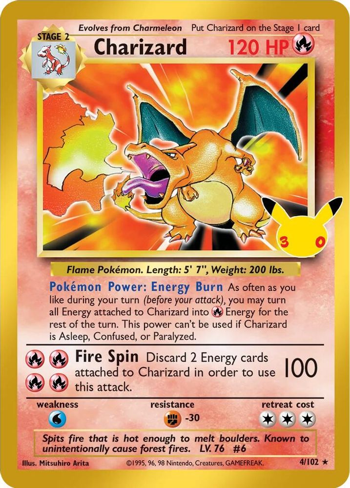 Charizard 004/102  - Holofoil ME 30th Celebration Classic Collection - Classic Collection