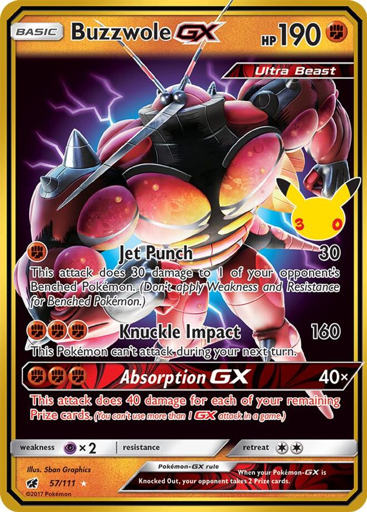 Buzzwole GX 057  - Holofoil ME 30th Celebration Classic Collection - Classic Collection
