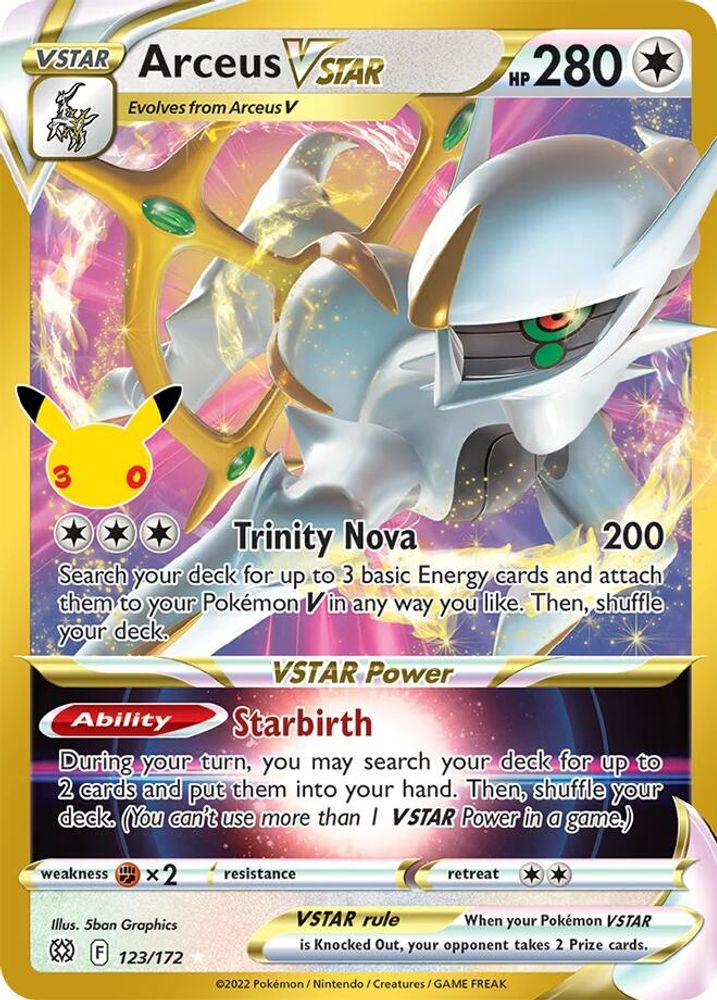 Arceus VSTAR 123  - Holofoil ME 30th Celebration Classic Collection - Classic Collection