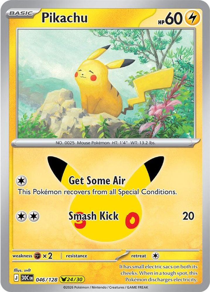 Pikachu 046/128  - Holofoil ME 30th Celebration - Pikachu Rare